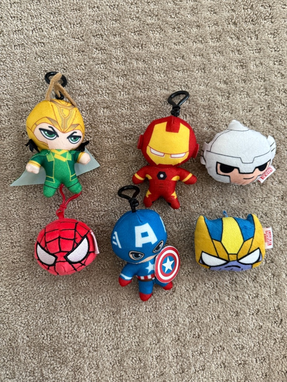 Marvel Plush Keychain Bagcharm Set - Assorted Character Colors